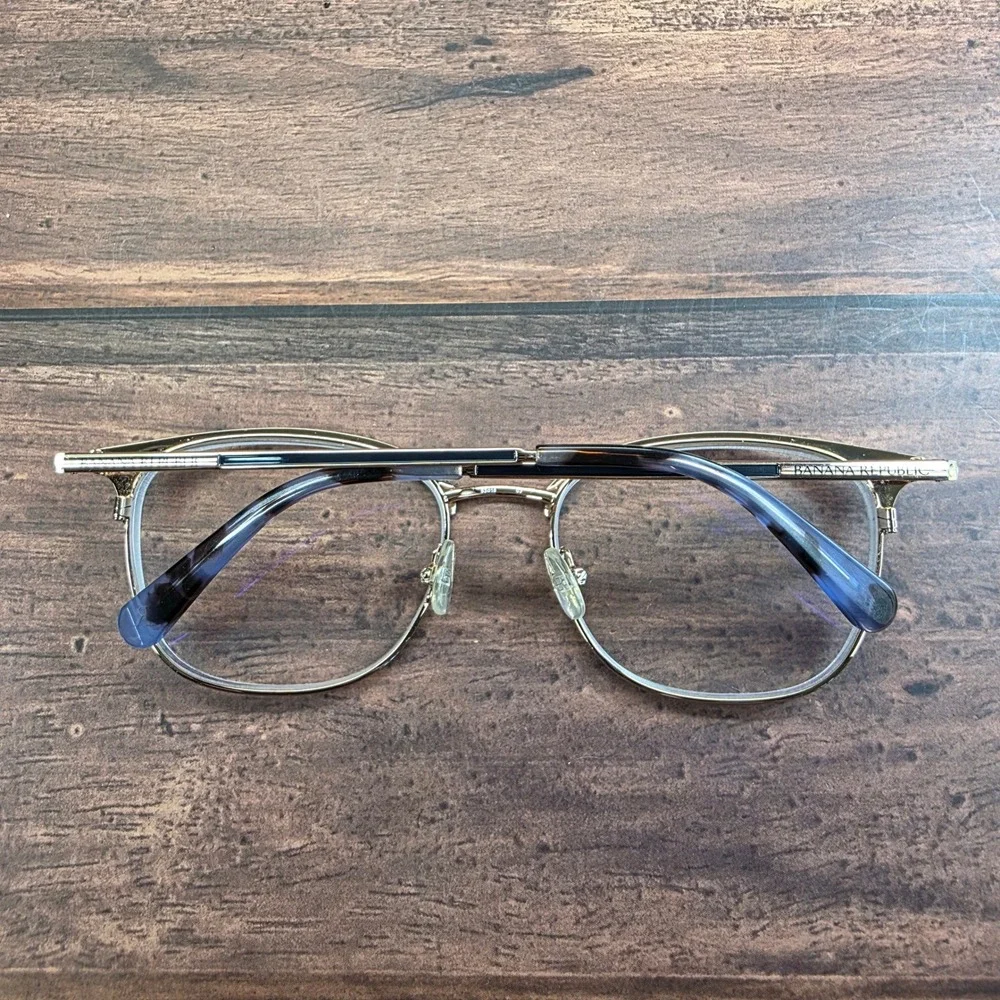 Banana Republic Isadora KY2 Cat Eye Eyeglasses Black Gold Metal Frame 135mm